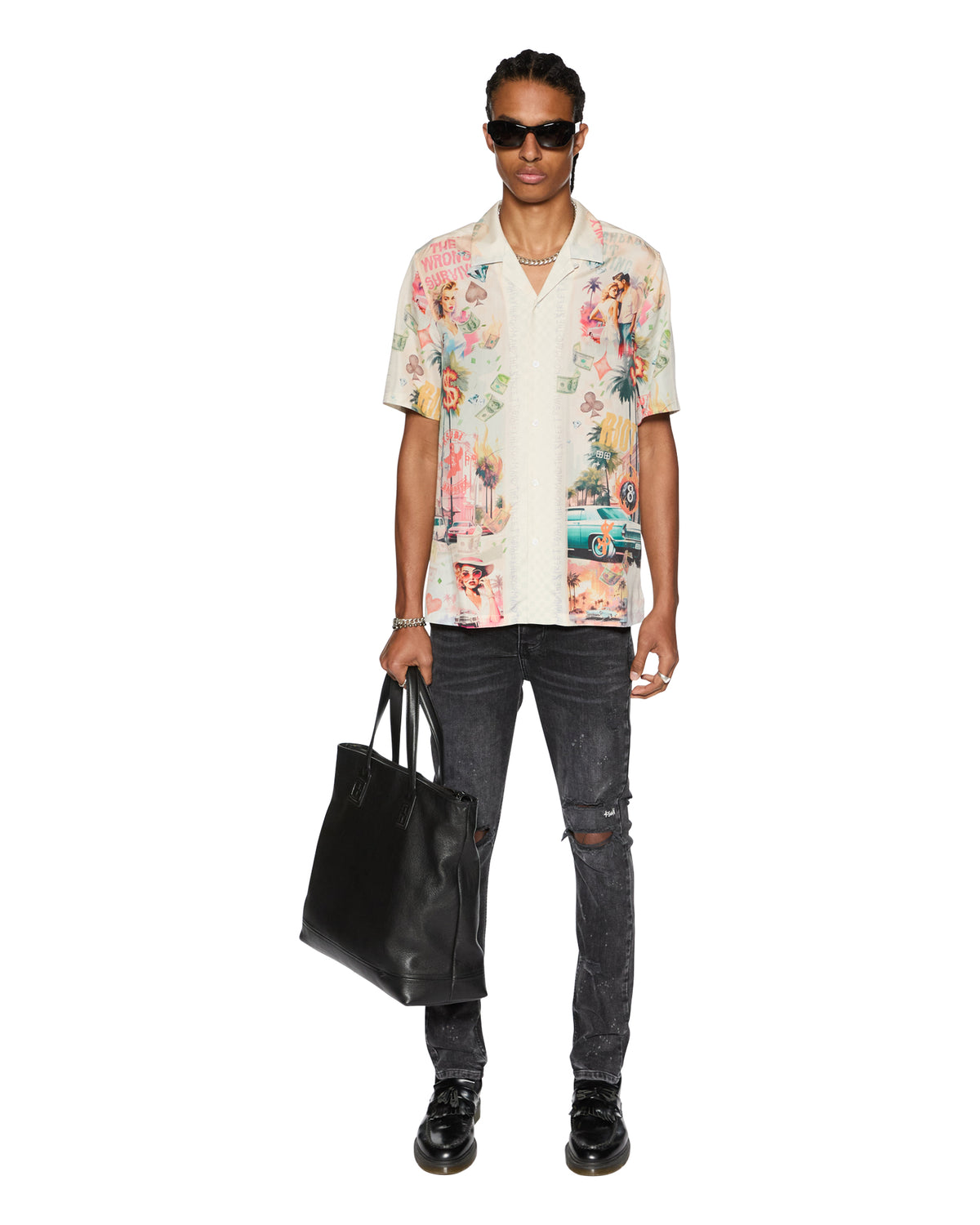 Mens Chitch Blakk Rokk Slim Denim Jeans - Black