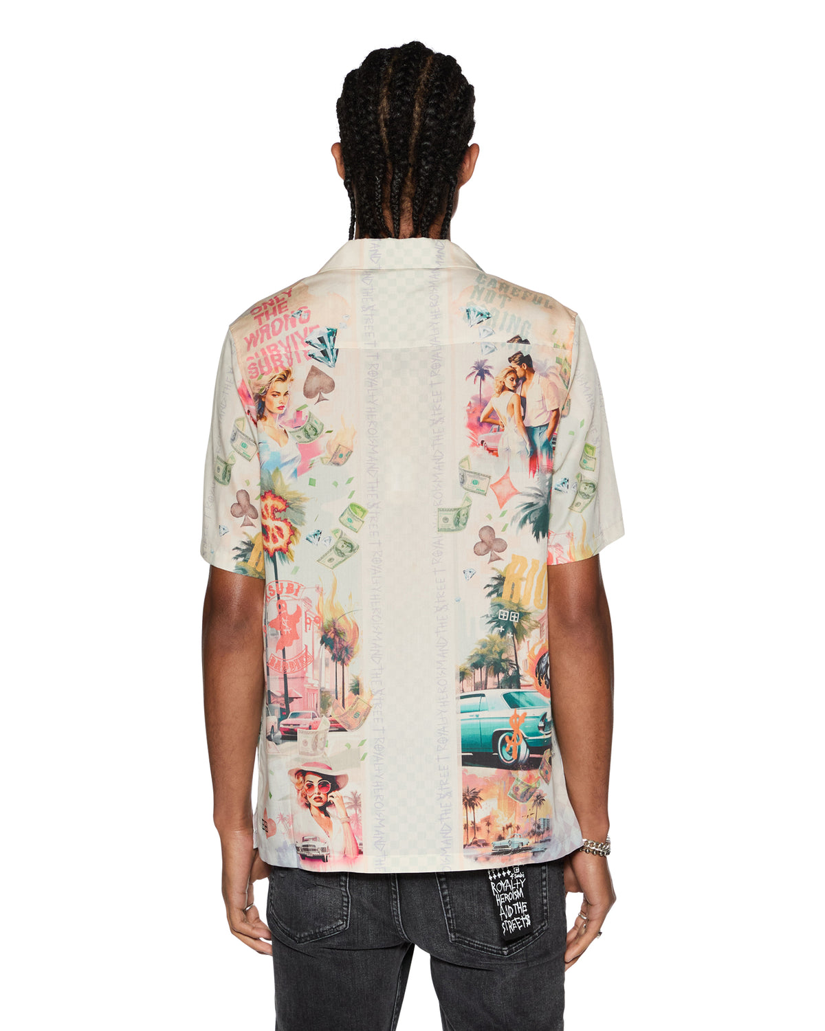 Mens World Order Resort Ss Shirt Multi Regular Shirts - Multi Colour