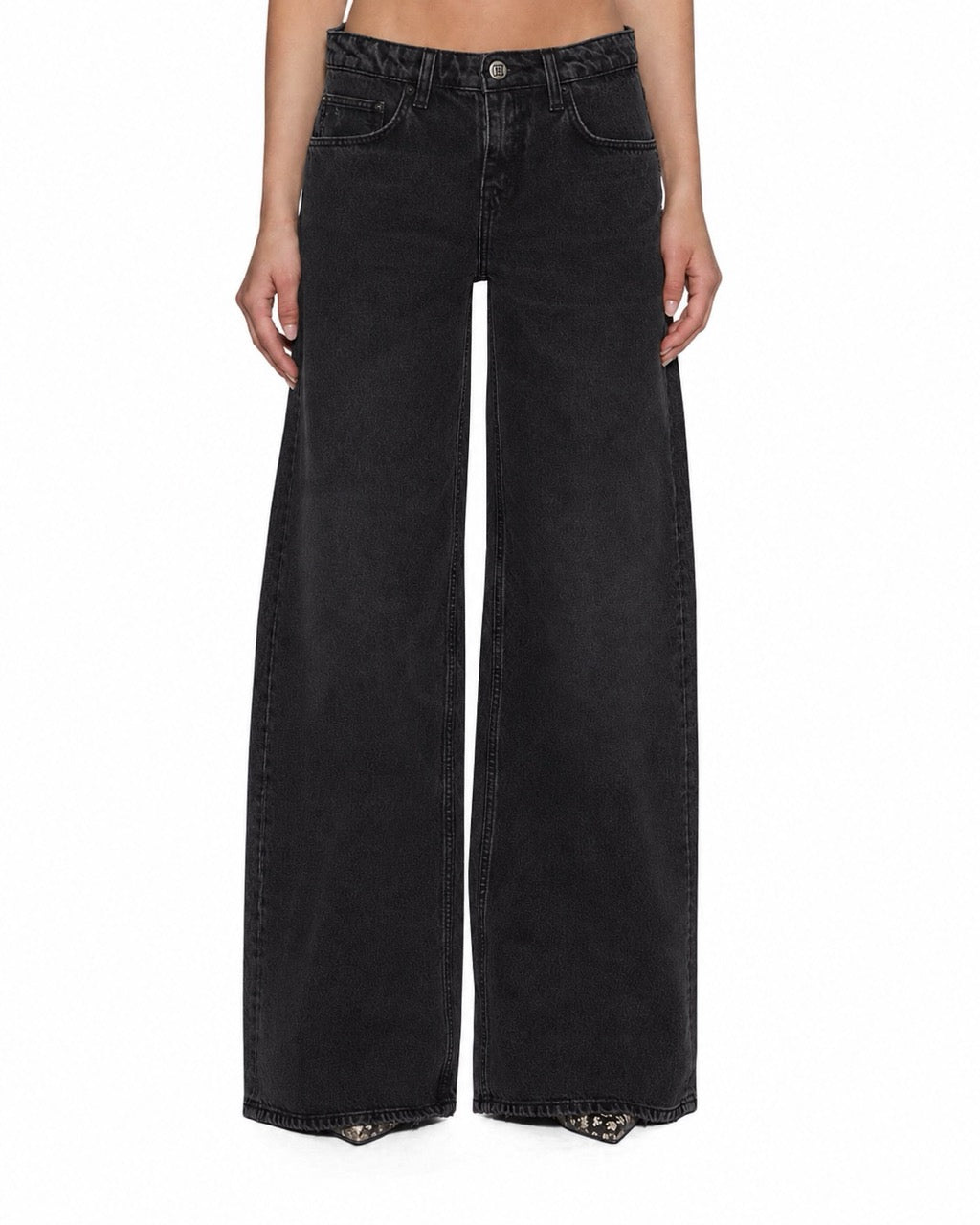 Womens Dropout Jean Noir Relaxed Straight Denim Jeans | Ksubi ++