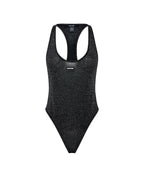 Womens Lara Bodysuit Silver Slim Fashion Tops - Silver