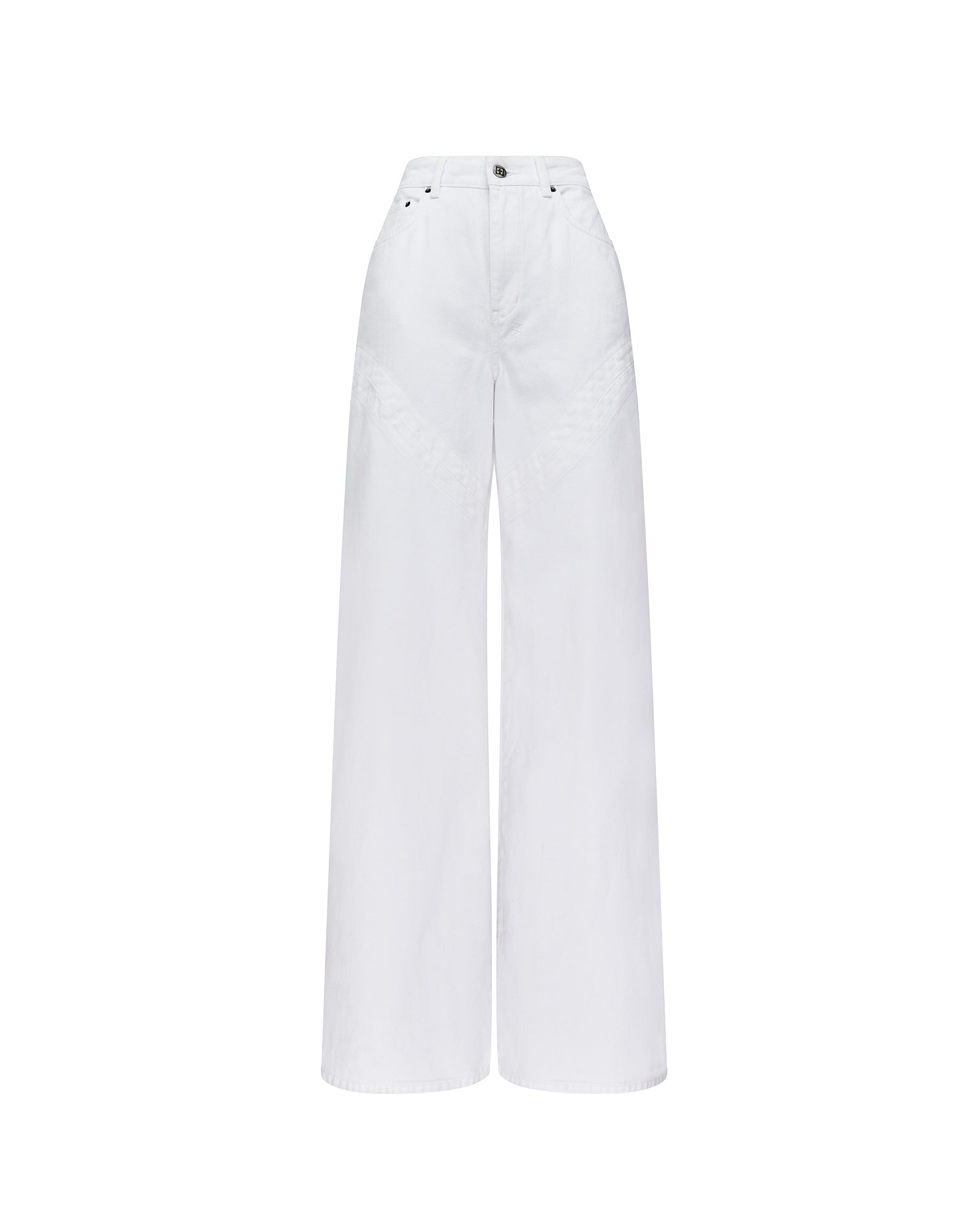 ksubi ホワイト ブーツカットデニム Womens Strider Saddle Fresh Wide Denim Jeans | Ksubi ++