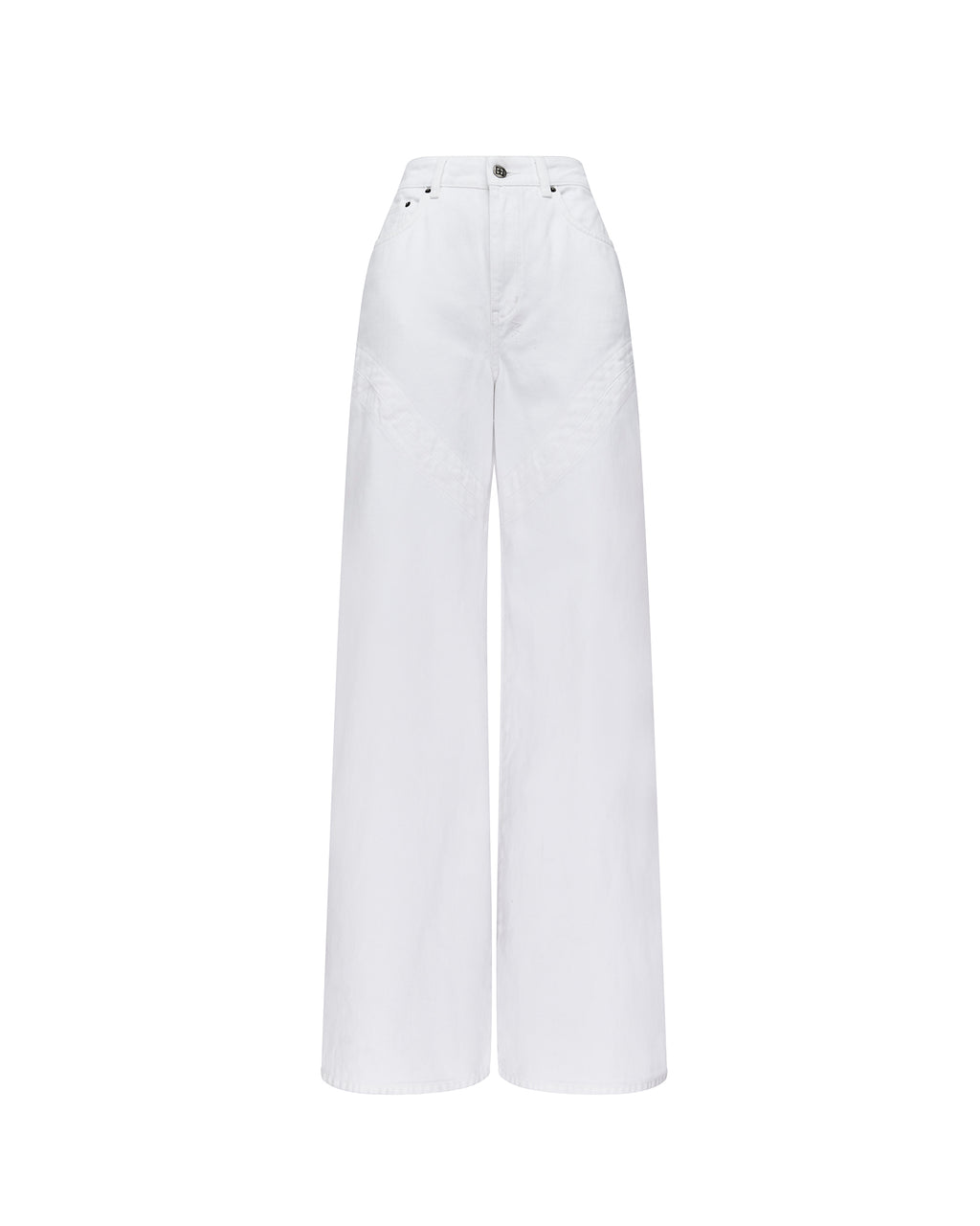 Womens Strider Saddle Fresh Wide Denim Jeans - White