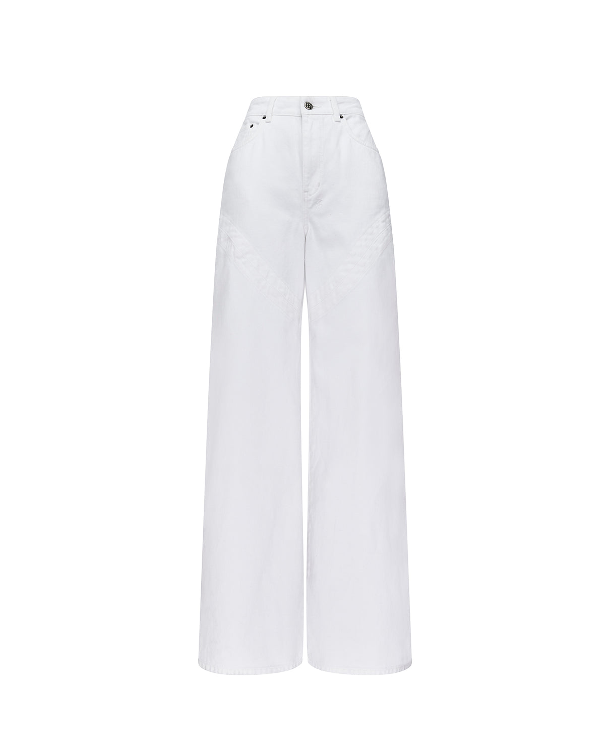 Womens Strider Saddle Fresh Wide Denim Jeans - White
