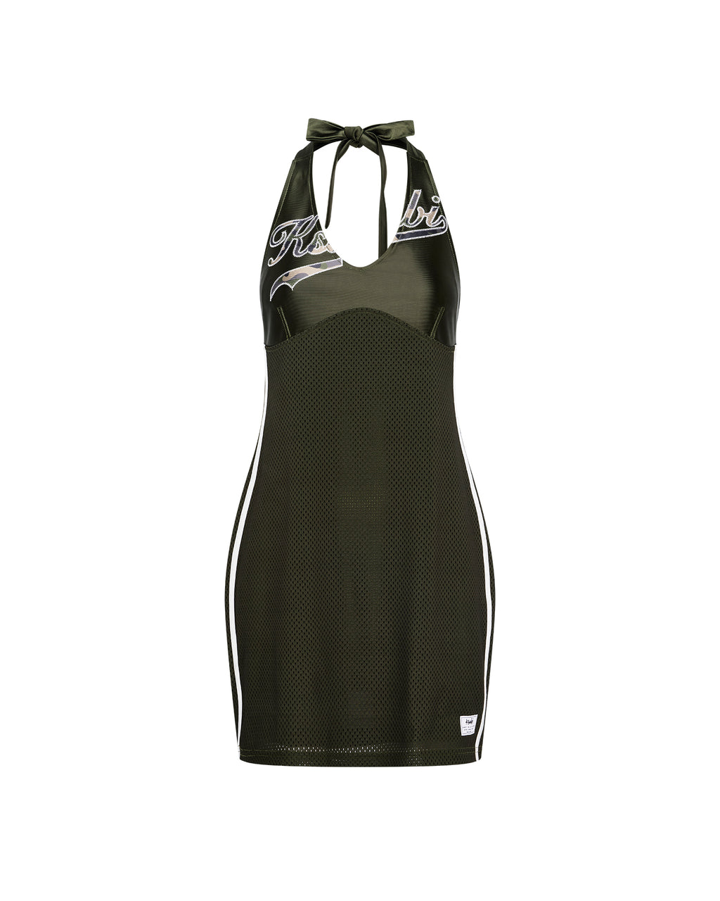 Womens Playoff Halter Dress Hash Slim Dresses - Green