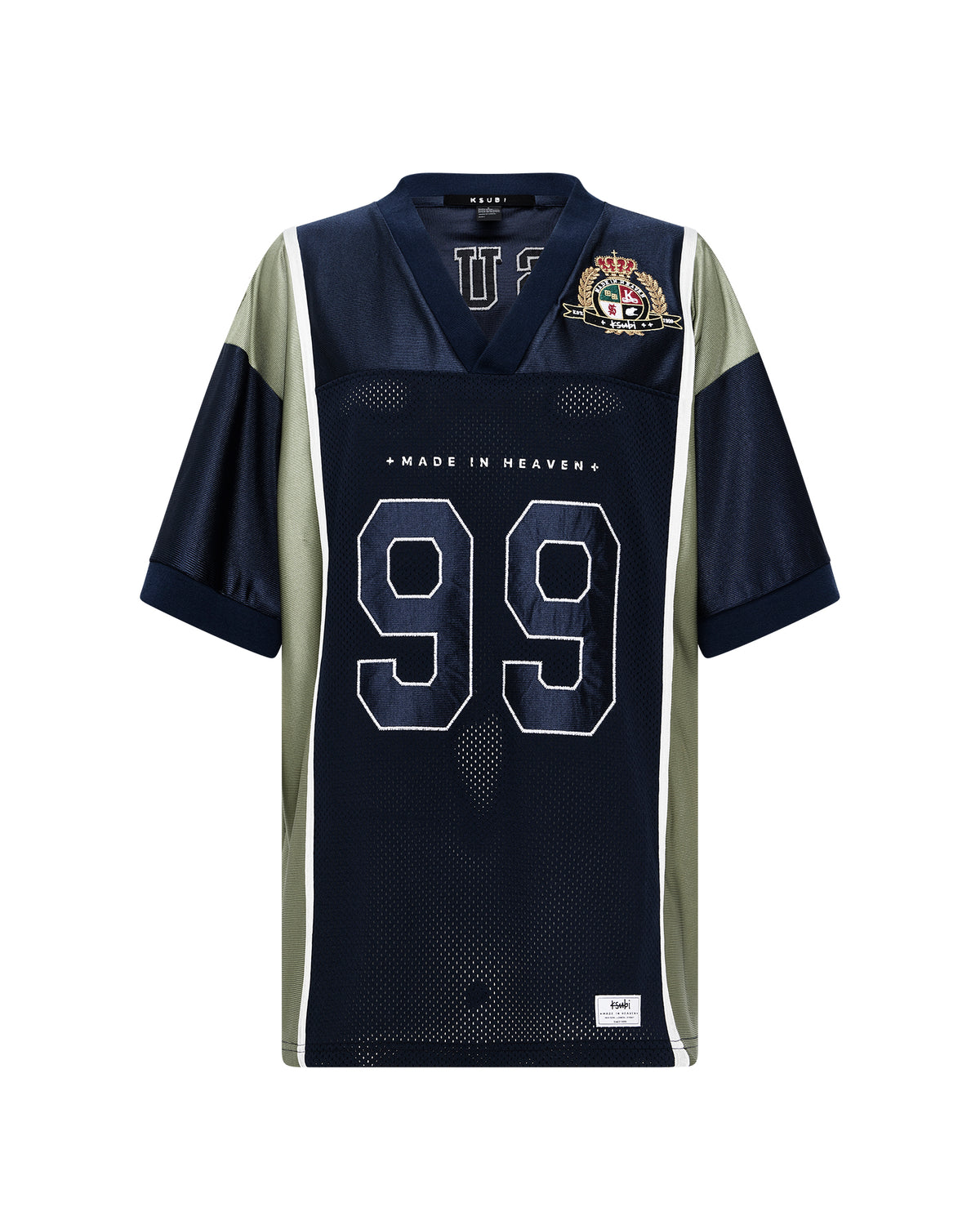 Womens Playoff Ss Jersey Navy Relaxed Fashion Tops - Navy
