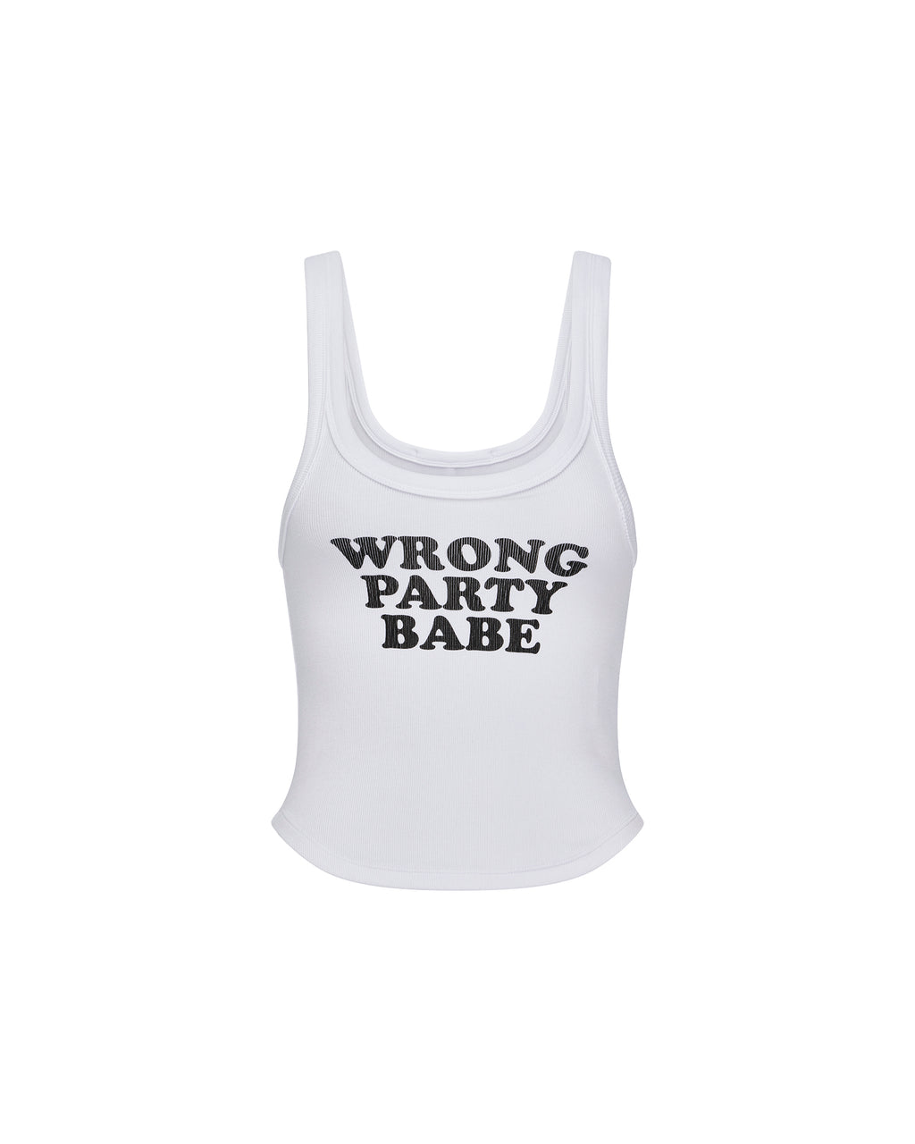 Womens Slogan Chloe Tank White Slim Fashion Tops - White