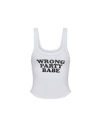 Womens Slogan Chloe Tank White Slim Fashion Tops - White