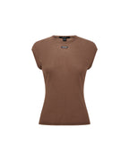 Womens Staple Ss Tee Chocolate Sheer Slim Tees - Brown