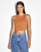 Womens Syndicate Tank Caramel Fitted Fashion Tops - Brown