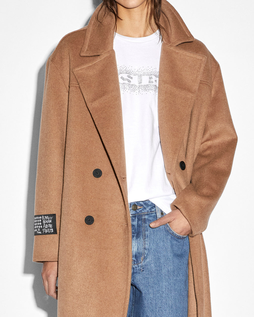 Womens Spectre Coat Tan Oversized Jackets - Tan