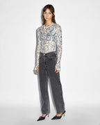 WOMENS PAPER LS TEE FASHION TOPS