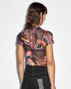 WOMENS VISIONS MESH SS TEE FASHION TOPS