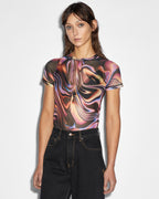 WOMENS VISIONS MESH SS TEE FASHION TOPS