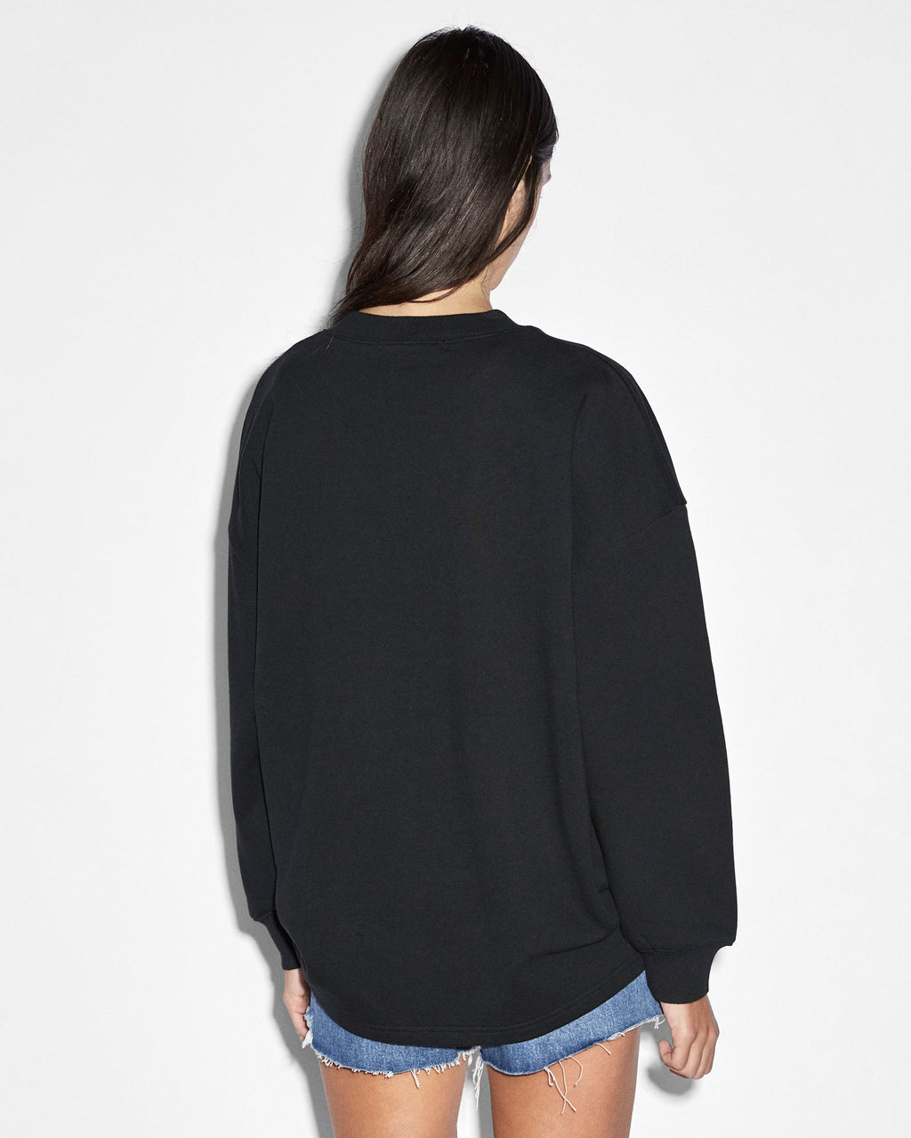 Womens Sott Burst Boxy Crew Jet Black Boxy Fleece - Black