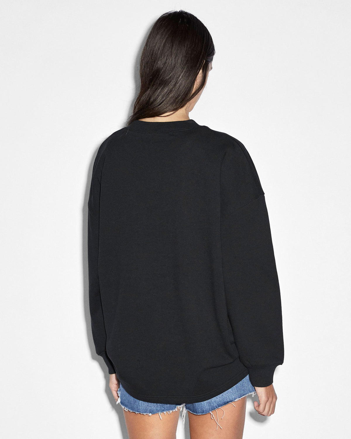 Womens Sott Burst Boxy Crew Jet Black Boxy Fleece - Black