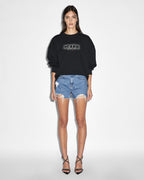 Womens Sott Burst Boxy Crew Jet Black Boxy Fleece - Black