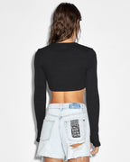 WOMENS SYNDICATE CROP LS TEE BLACK TEES