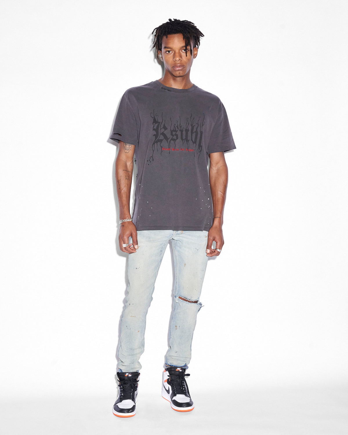 Mens Chitch Asap Tyy Oil Slicker Slim Denim Jeans - Denim