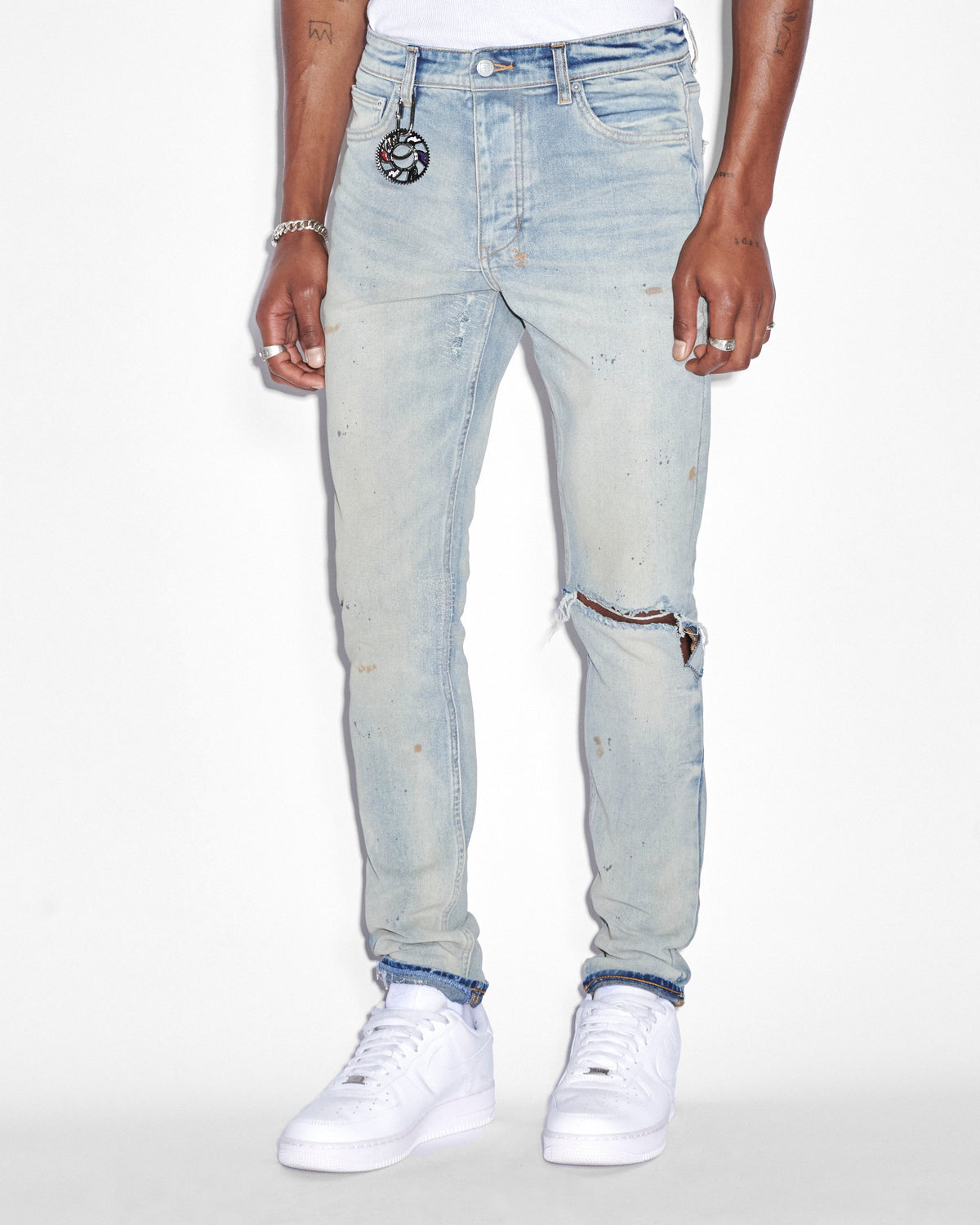 Mens Chitch Asap Tyy Oil Slicker Slim Denim Jeans - Denim