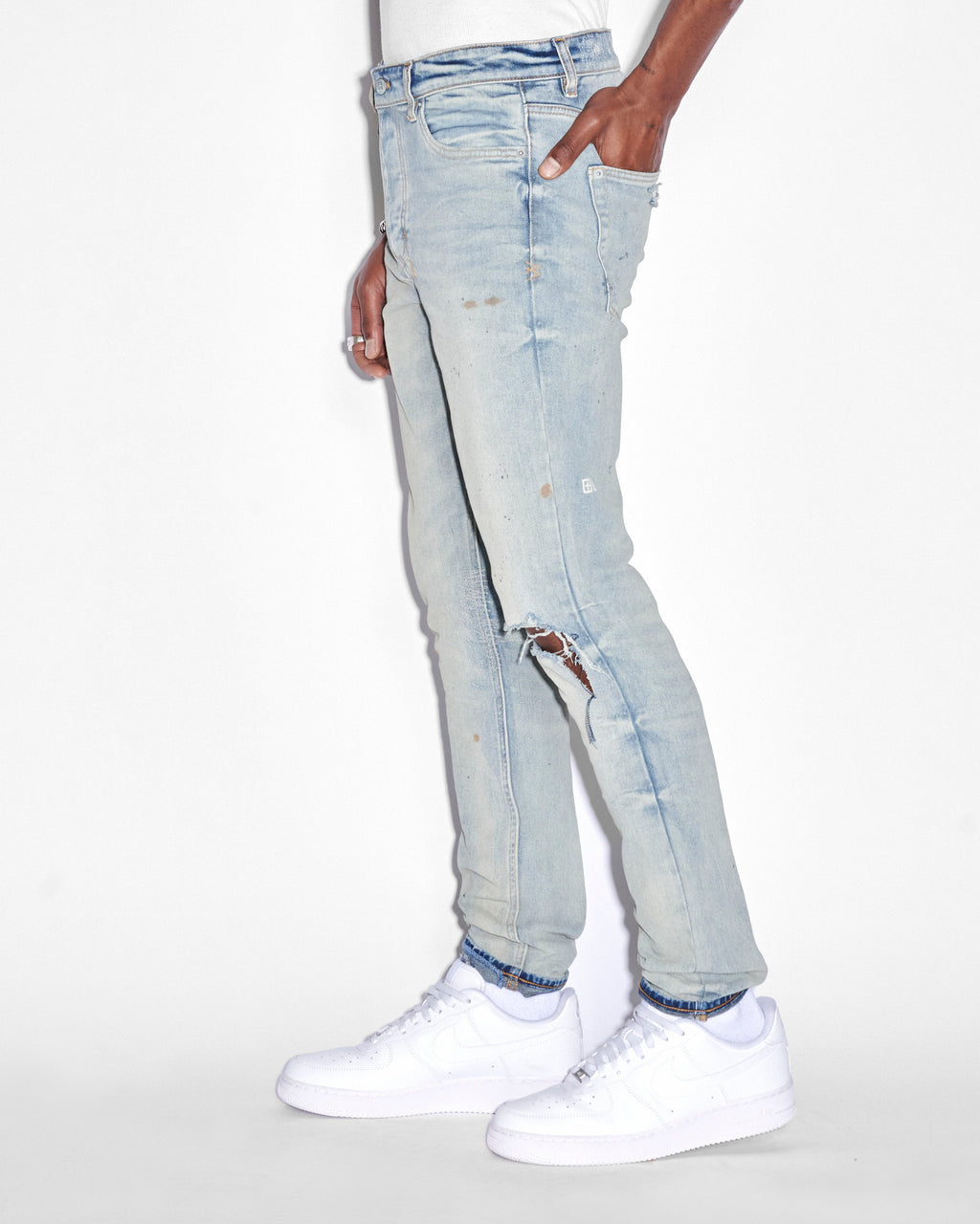 Mens Chitch Asap Tyy Oil Slicker Slim Denim Jeans - Denim