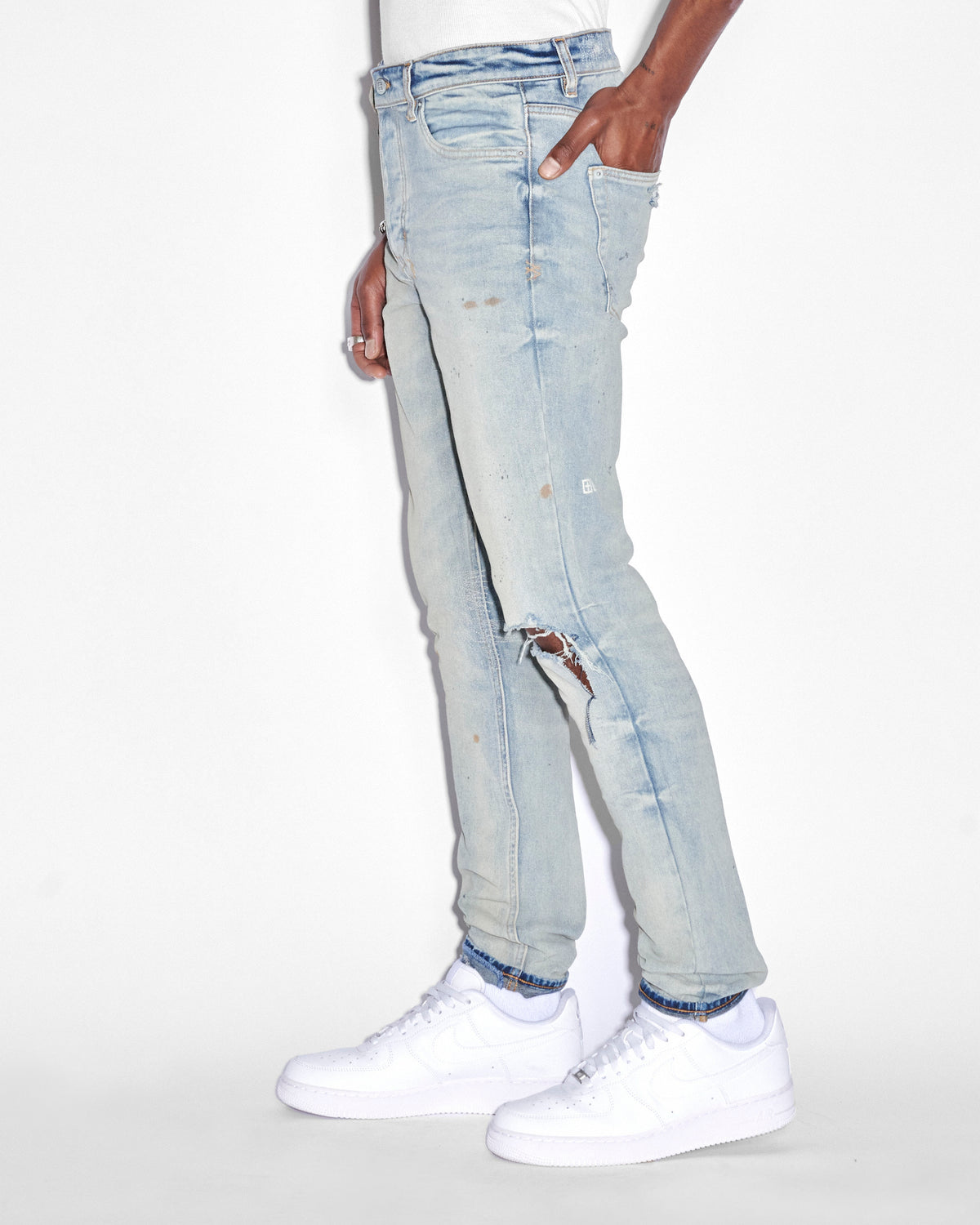 Mens Chitch Asap Tyy Oil Slicker Slim Denim Jeans - Denim
