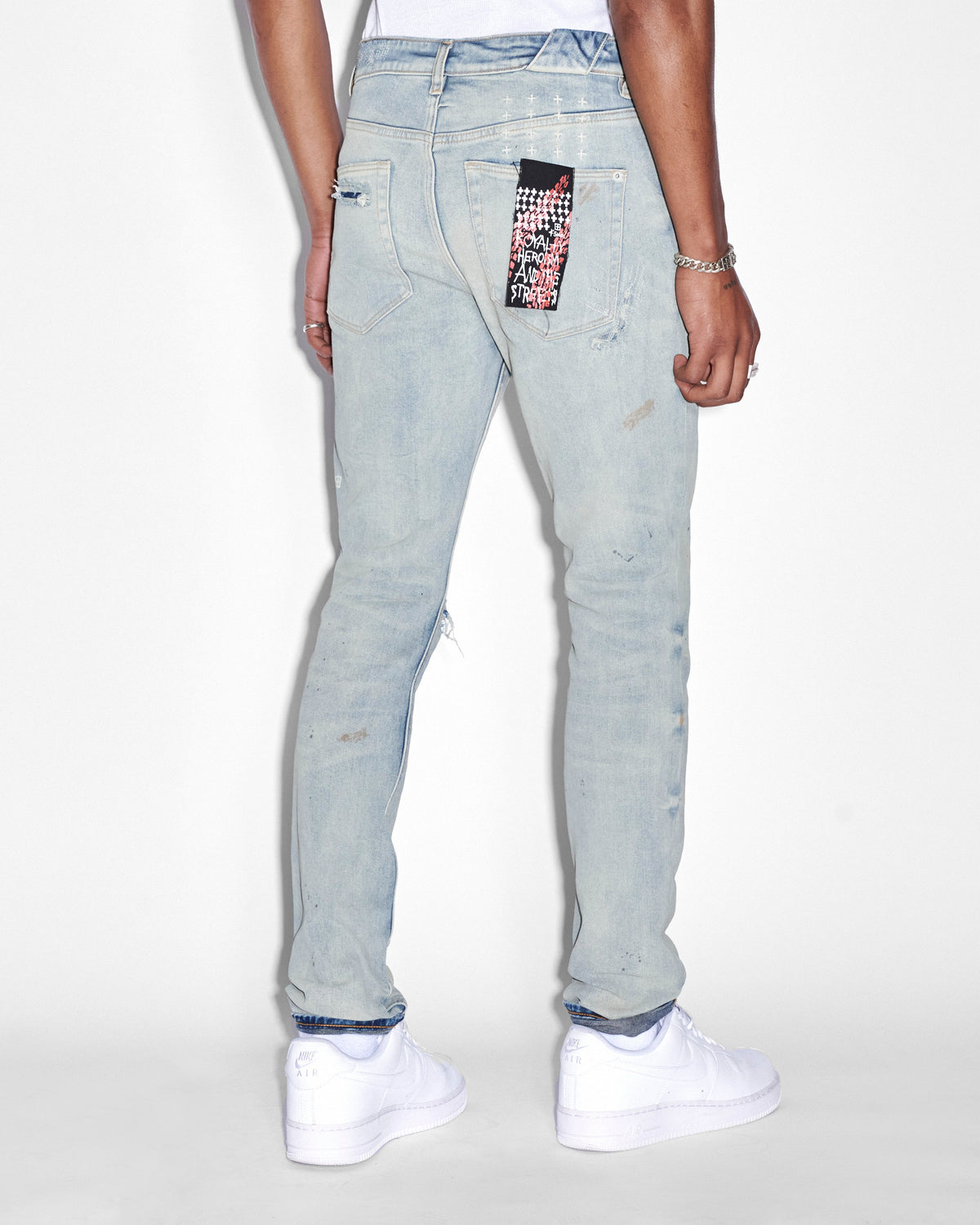 Mens Chitch Asap Tyy Oil Slicker Slim Denim Jeans - Denim