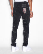 Mens Chitch Asap Tyy Boneyard Slim Denim Jeans - Black