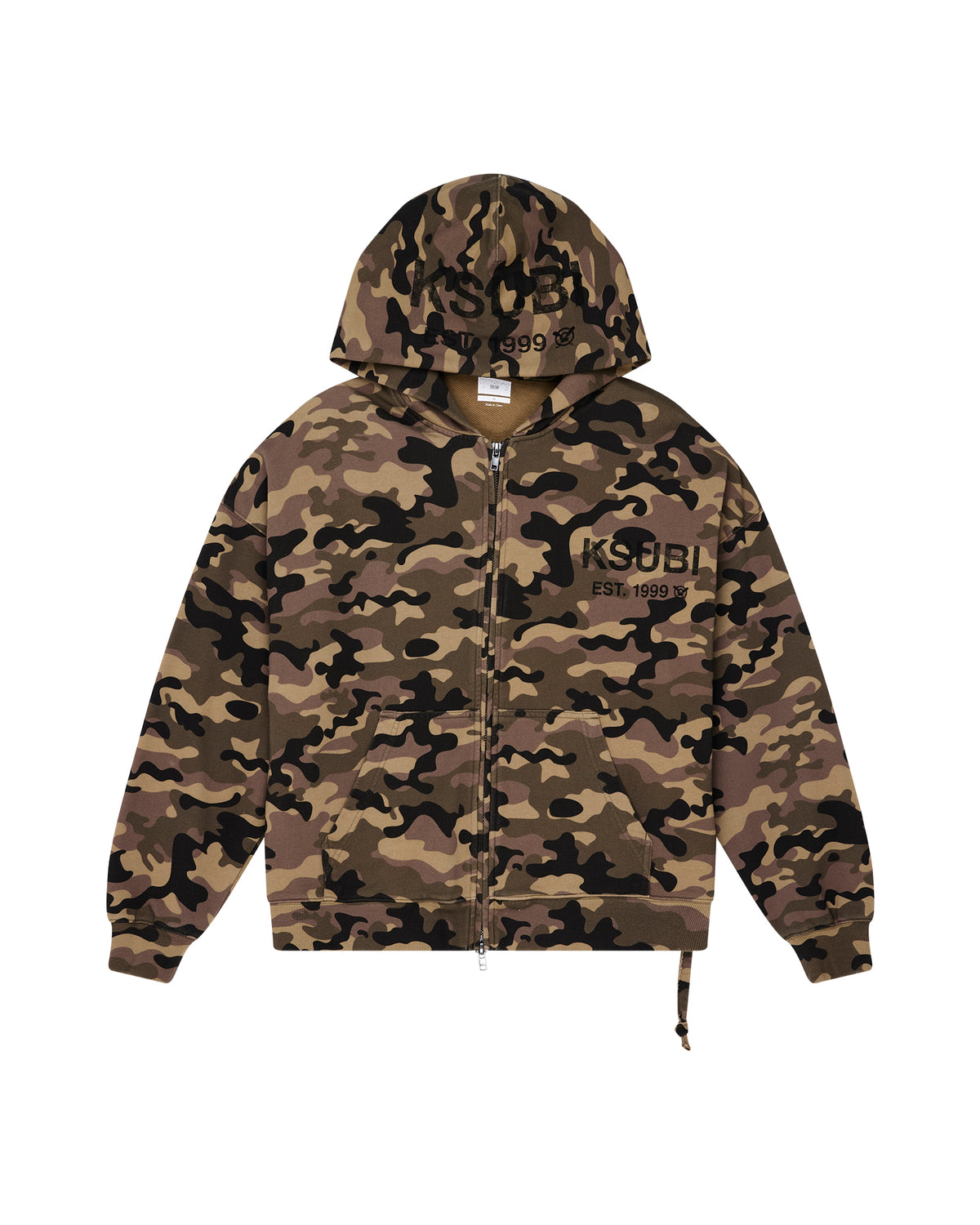 MENS ZIP THRU HALEN HOODIE CAMO FLEECE