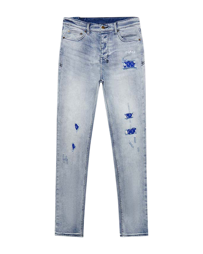Mens Chitch Miami Philly Blue Slim Denim Jeans - Denim