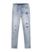 Mens Chitch Miami Philly Blue Slim Denim Jeans - Denim