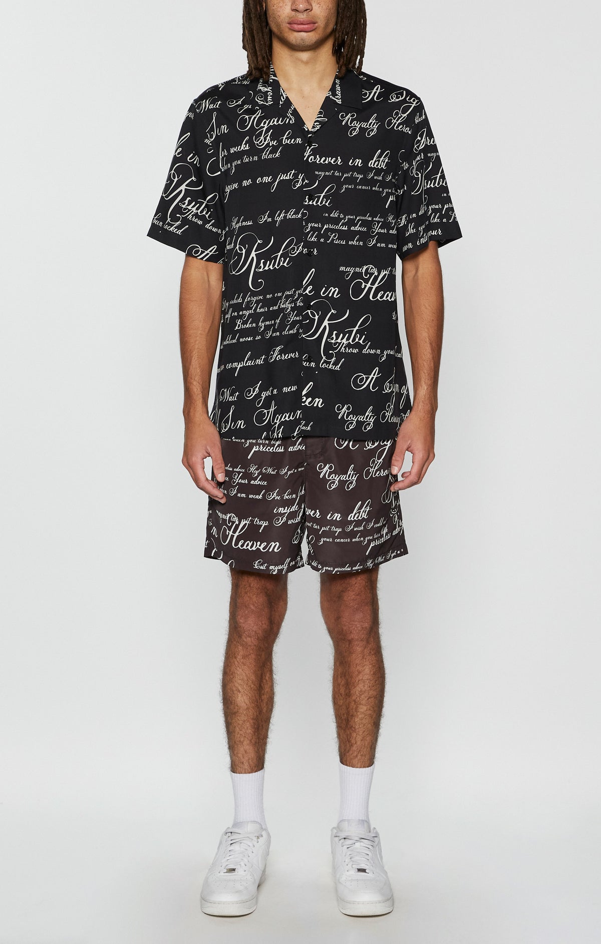 Mens Kursed Resort Ss Shirt Black Regular Shirts - Black