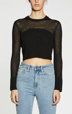 WOMENS DIVIDE SWEATER BLACK KNITWEAR