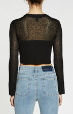 WOMENS DIVIDE SWEATER BLACK KNITWEAR