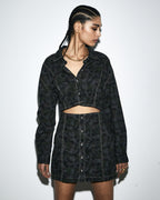 WOMENS CUTOUT SHIRT DRESS CAMO DRESSES