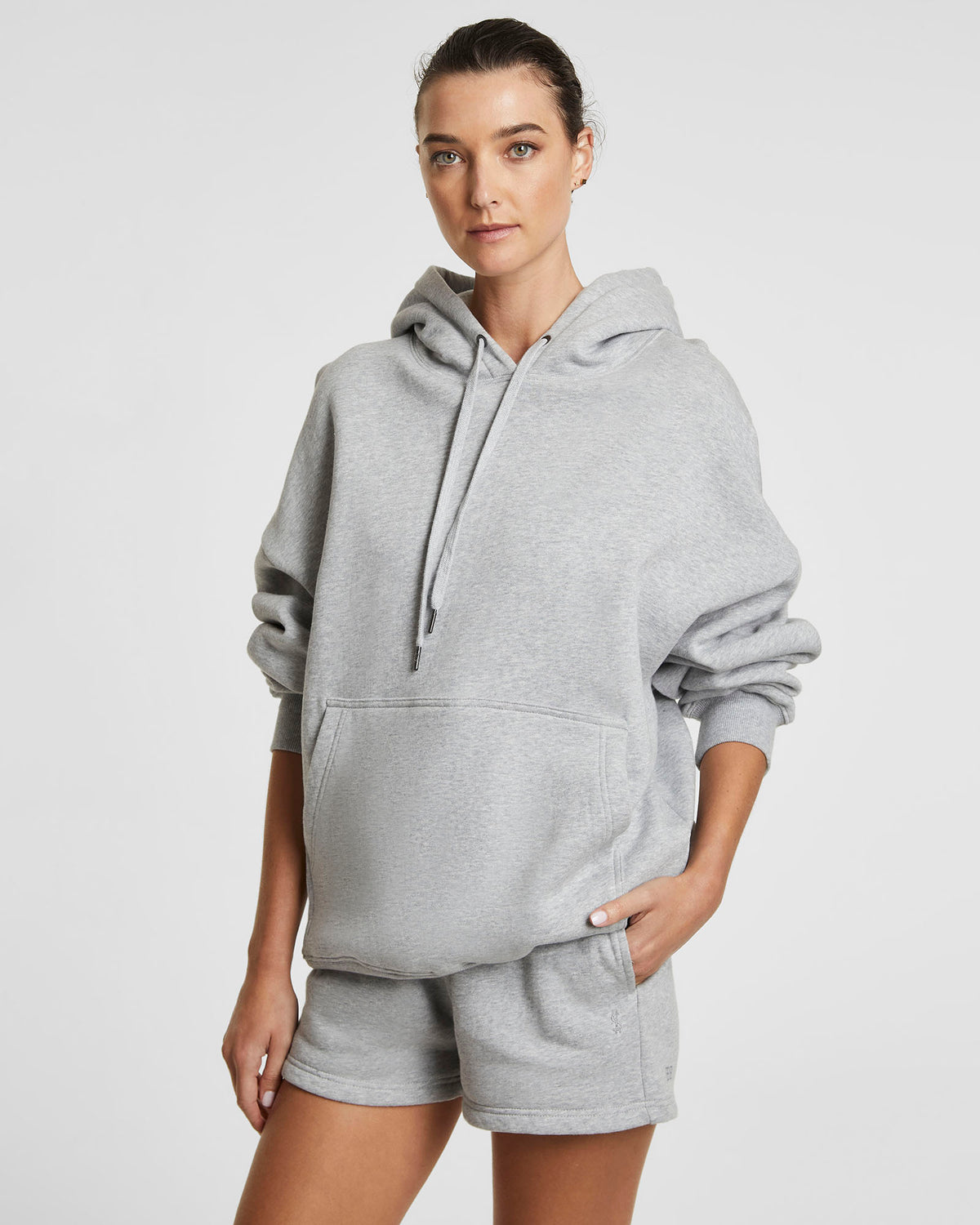 WOMENS 3 X 4 OH G HOODIE GREY MARL FLEECE