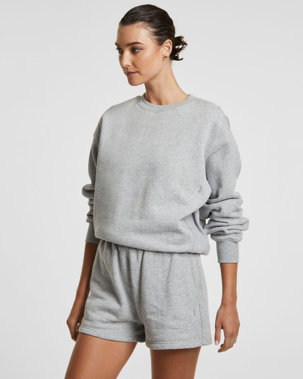 WOMENS 3 X 4 KLASSIC CREW GREY MARL FLEECE