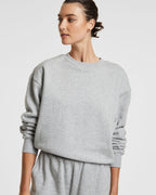 WOMENS 3 X 4 KLASSIC CREW GREY MARL FLEECE
