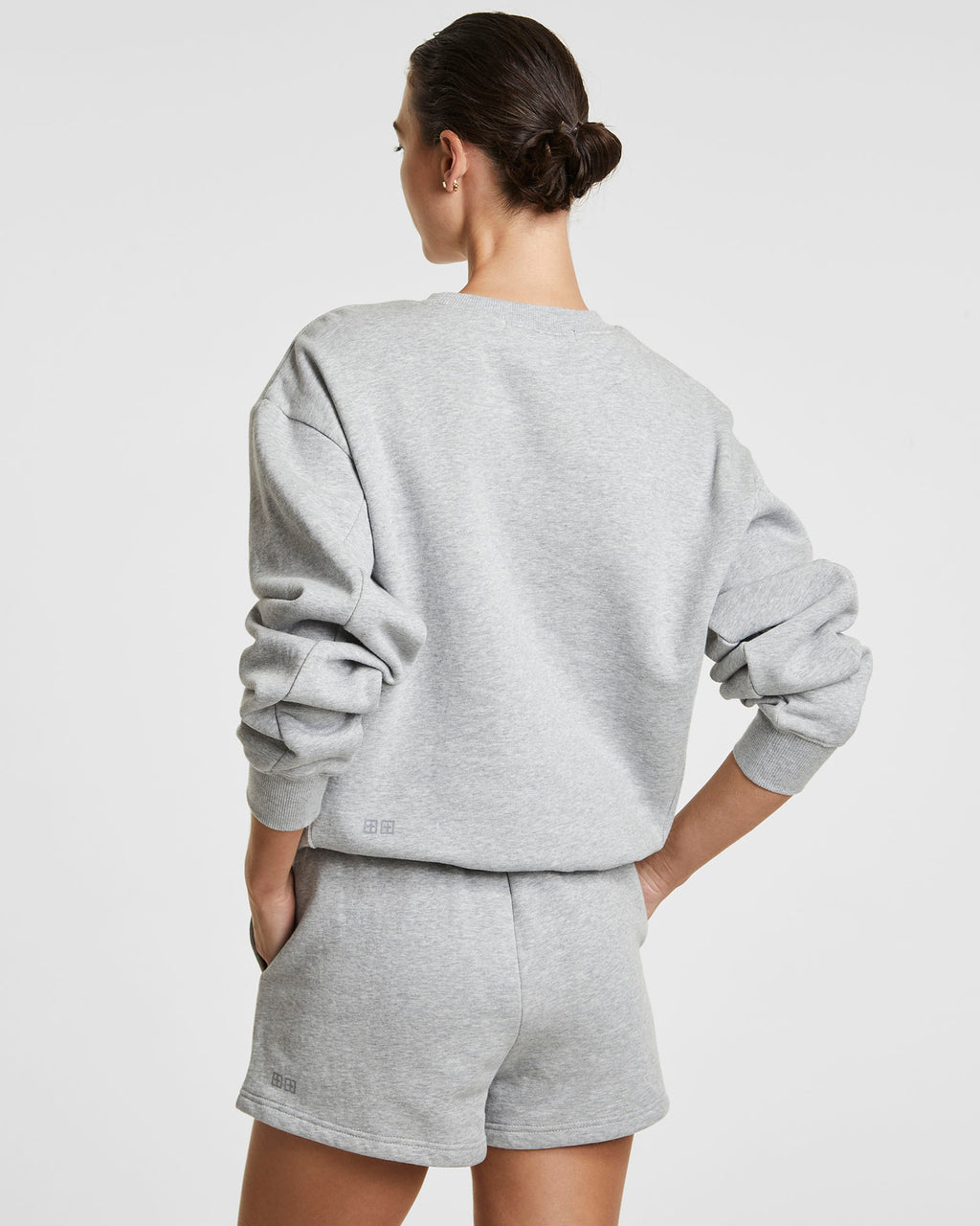 WOMENS 3 X 4 KLASSIC CREW GREY MARL FLEECE