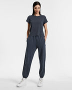 WOMENS 3 X 4 MINI SS TEE NAVY TEES