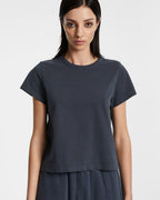 WOMENS 3 X 4 MINI SS TEE NAVY TEES