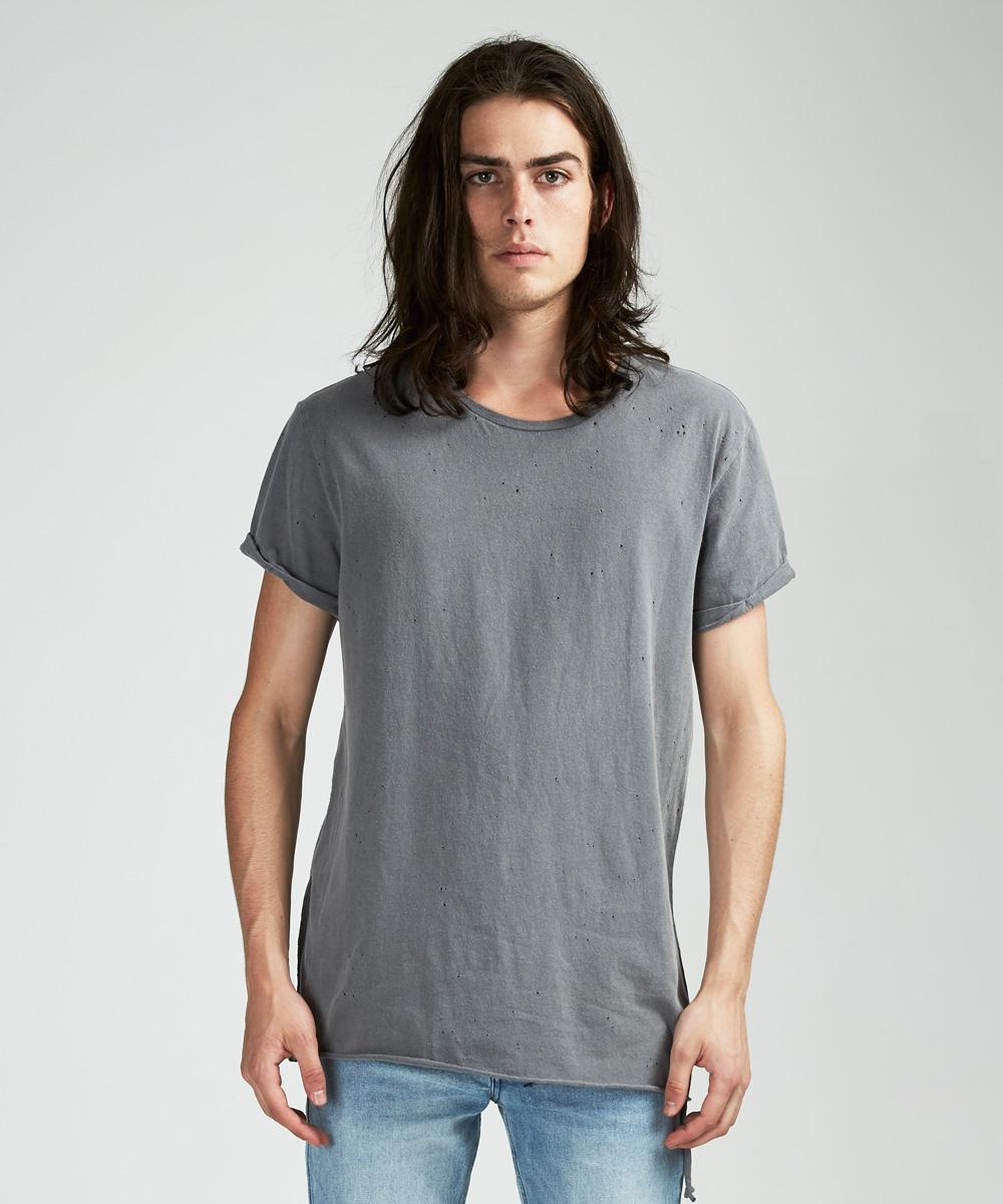 Mens Kodeine Ss Tee Vintage Grey Tees - Grey