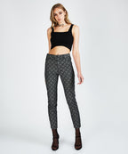 Womens Slim Pin Black Monogram Slim Denim Jeans - Black
