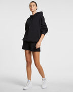 Womens 3 X 4 Oh G Hoodie Jet Black Oversized Fleece - Black