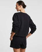 WOMENS 3 X 4 KLASSIC CREW JET BLACK FLEECE