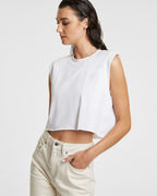 WOMENS HI NESS SLEEVELESS TEE WHITE FASHION TOPS