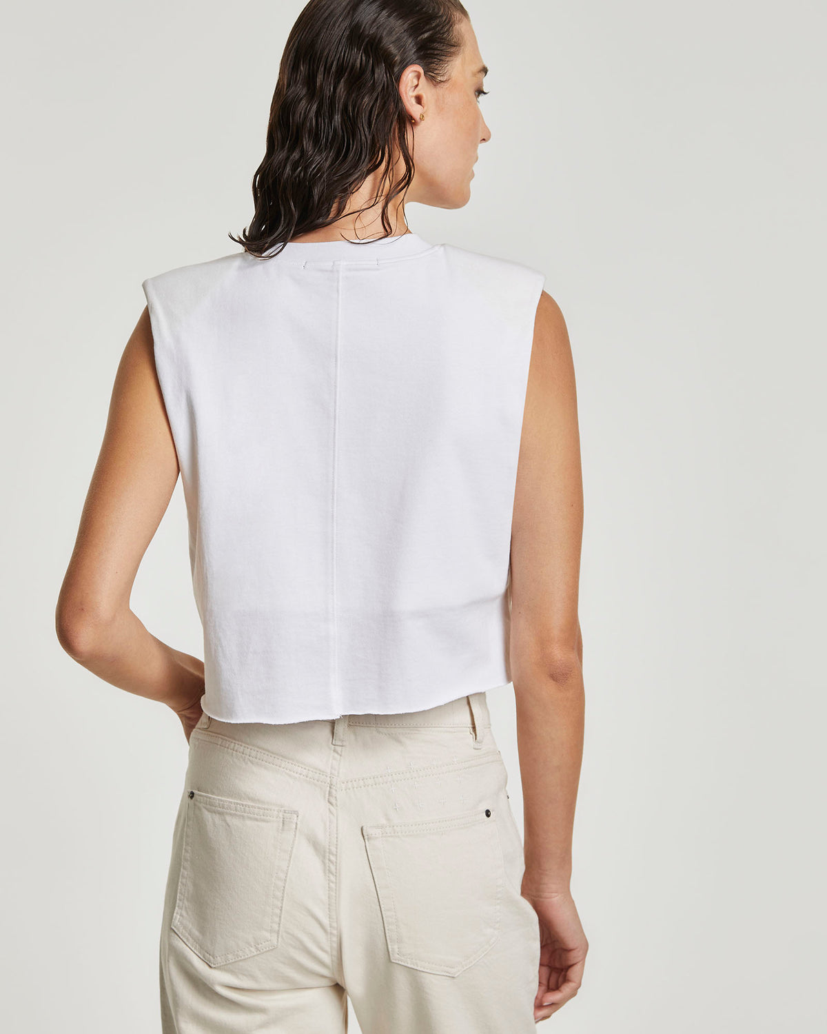 WOMENS HI NESS SLEEVELESS TEE WHITE FASHION TOPS
