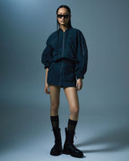 Womens Elemental Bomber Charcoal Boxy Jackets - Black