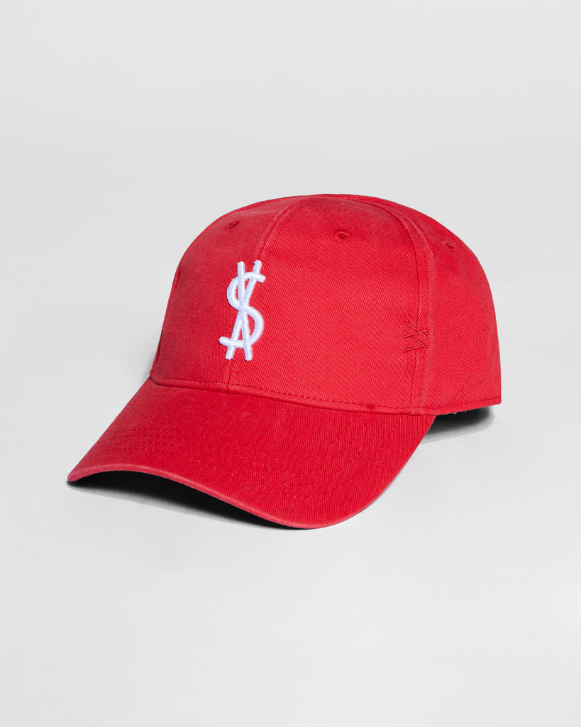4 X 4 CROSS DOLLAR CAP RED