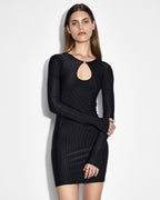 WOMENS CHARMED KEYHOLE DRESS BLACK DRESSES