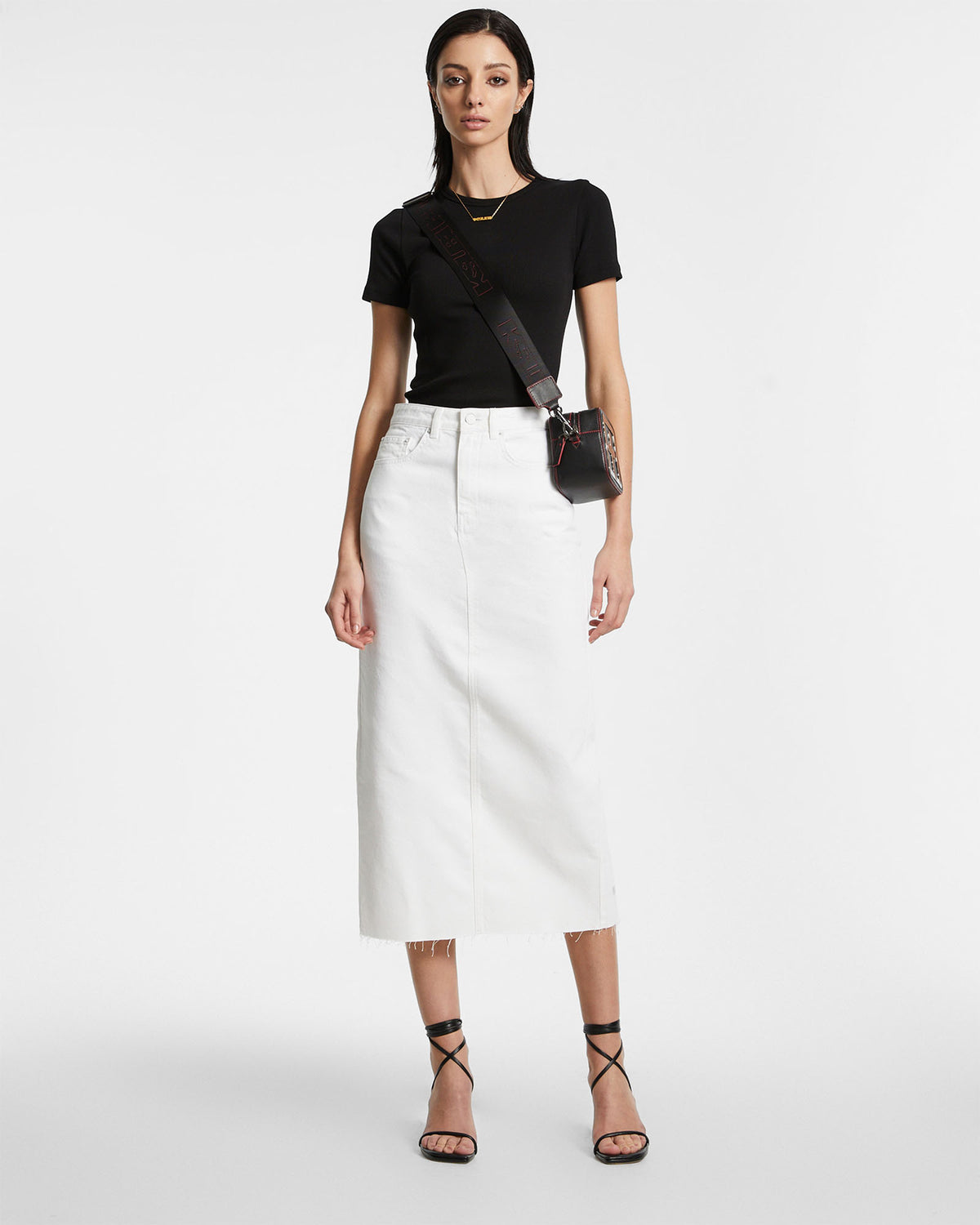 WOMENS GRADUATE MIDI SKIRT BLANC SKIRTS